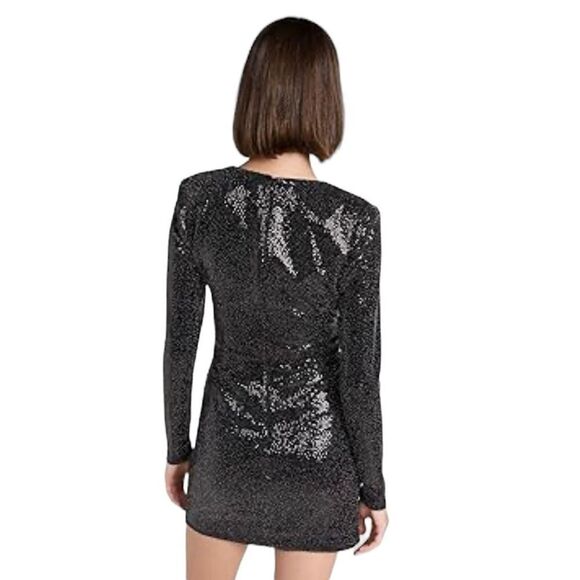 Ramy Brook  Esme Metallic Mini Cocktail Party Dress Womens Black Size 6 - Picture 2 of 7